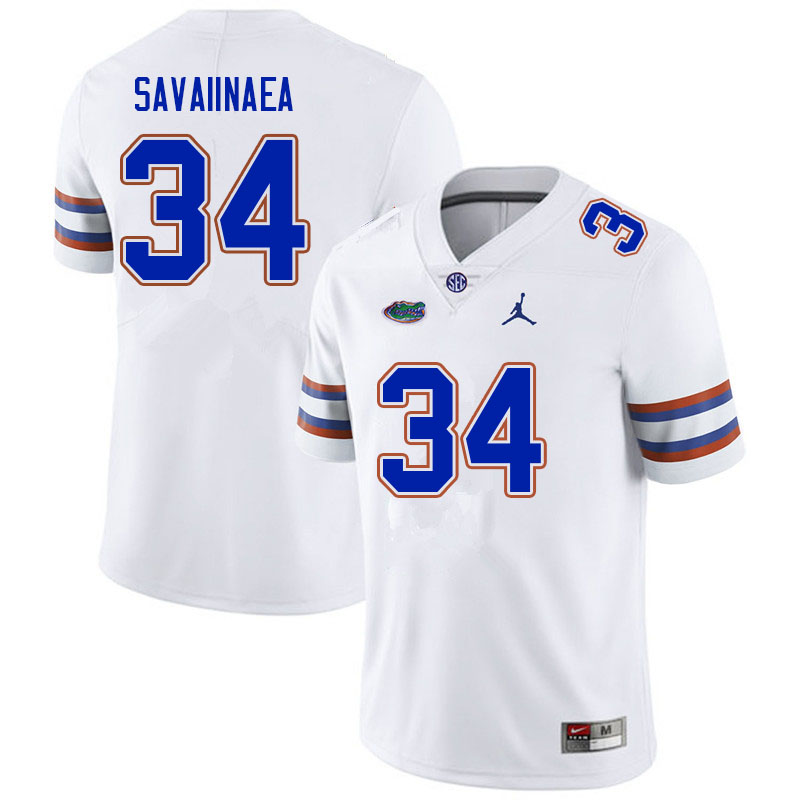 Men #34 Andrew Savaiinaea Florida Gators College Football Jerseys Sale-White